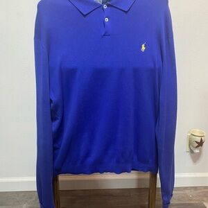 Ralph Lauren Blue Polo Shirt Long Sleeve